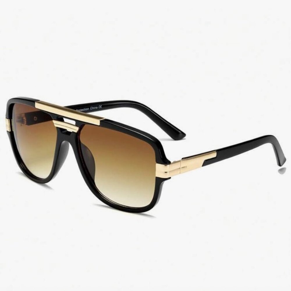 New Stylish Oversized Pilot Sunglasses, In Black & Brown Frames, In Box
